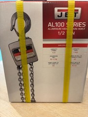 Jet JT9-133051 AL100-050-10 1/2-Ton Aluminum Hand Chain Hoist w/ 10′ of Lift New