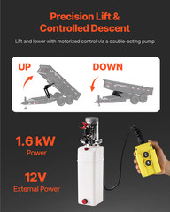 10 T-Hydraulic Scissor Hoist Kit Fit 12-16 Ft Dump Trailer Bed Lifer Set W/ Pump