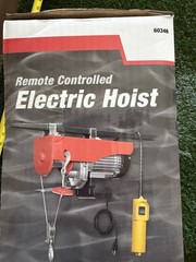 PITTSBURGH AUTOMOTIVE, ELECTRIC HOIST, 60346, 440 LB, W/ JET TROLLEY, 1/2 TON