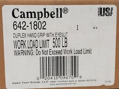 Campbell (500 Lbs WLL) Duplex Hand Grip Clamp with Eye Hook Up-To 5/16″ Width HR