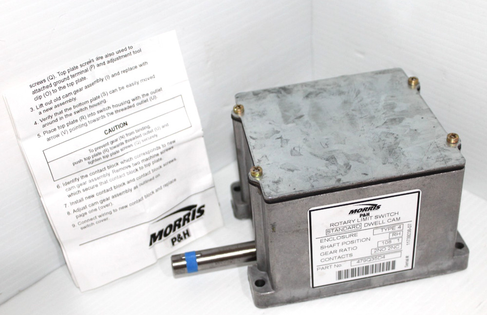 ⭐NEW⭐ P&H MORRIS 479Q35D4 GEARED ROTARY CRANE LIMIT SWITCH 108:1 2-NO 2-N.C