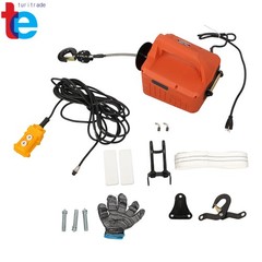 3-in-1 Portable Electric Hoist Winch 1100LB Wired/Wireless Remote Control 1500W