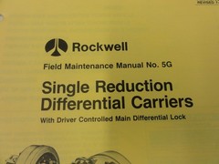 Rockwell RS-125 RS-145 RS-160 RS-180 Differential Carriers Maintenance Manual 5G