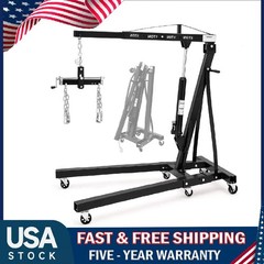 2 Ton Folding Engine Hoist Lift with Lever ,Hydraulic Cherry Picker Shop Crane