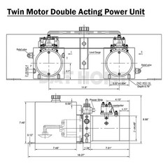 12V Hydraulic Pump Double Acting Twin Motor 4KW –12 Volt Electric Hydraulic Pump