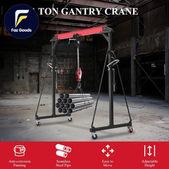 1 Ton Gantry Crane Compatible with Chain Hoist 8-12 FT Adjustable Height 2200