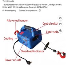 110V Wire-controlled and remote-controlled Electric Hoist 450KGX7.6M