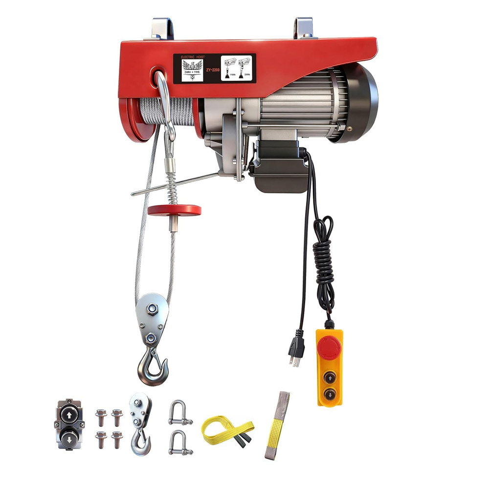 Electric Hoist, 2200 Lbs 110V Electric Winch with 14 Ft Wired Remote Control, 40