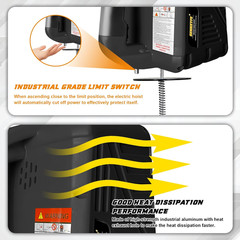 Power Electric Portable Hoist Winch 1100LBS, 3 in 1 Electric Cable Hoist 110V 25