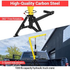 Hydraulic Pickup Truck Crane ,360°Swivel, Hitch Mounted Crane ,1000 Lbs Capacity