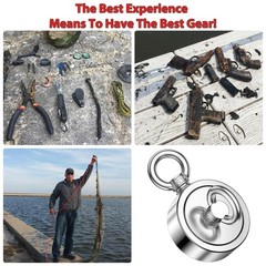 FINDMAG Double Sided Magnet Fishing Kit with Rope, 2.95 in (75mm)