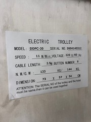 20 Ton Electric Hoist with Trolley