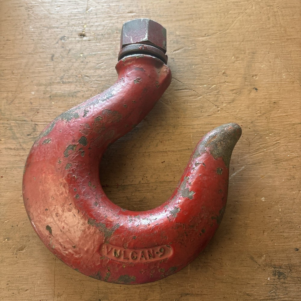 Vintage Vulcan 9 Drop Forged USA Hook with 1″-16 Thread and Nut
