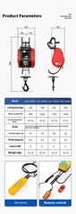 Double Hole Small Diamond Electric Hoist 220V Hanging Portable Household Crane