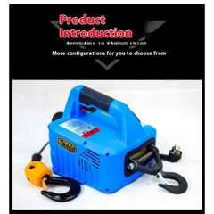 Electric Hoist Home Crane Portable Hand Winch Pull Block Wire Rope Hoist 220V