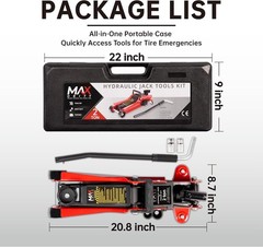 2-Ton (4400 Lbs) Hydraulic Low Profile Trolley Garage Service/Floor Jack with Bl