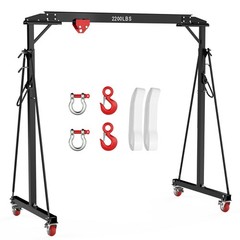 Adjustable 1 / 2 Ton (2200/4400 lbs) Portable Garage Try Crane 12-Position Ton