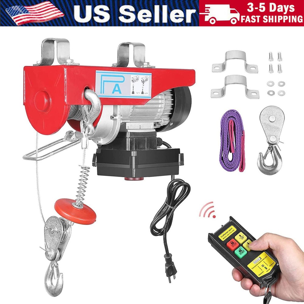 880 lbs Electric Hoist Crane Winch with 39FT Wired Remote Control