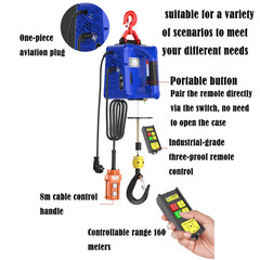 Upgrade Electric hoist Portable electric hand winch traction block electric stee