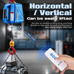 1100Lbs Electric Hoist Winch with Wireless Remote Control 110/120 Volt Portable