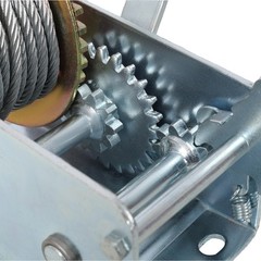 2000LB Two-Way Ratchet Hand Winch 26FT Blue Strap for Trailer Boat ATV