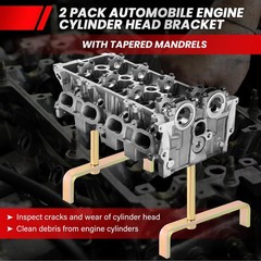 Cylinder Head Stand Holder Engine Bracket Tool W/ Tapered Mandrels Storage 2PC