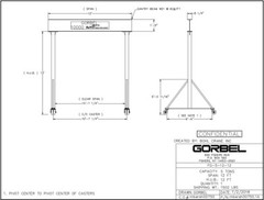 GORBEL FIXED GANTRY CRANE – 5 TON CAPACITY, SPAN 12 FT, HUB 12 FT