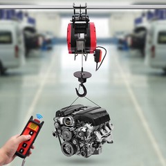 2in1 Electric Hoist Winch Portable Electric Winch Crane 770 LBS Wireless Remote