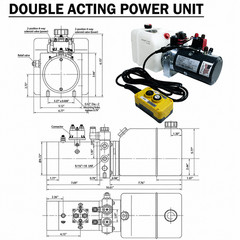 12V Hydraulic Pump Double Acting 4QT Reservoir – 12 Volt Electric Hydraulic Pump