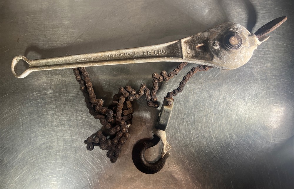 A.B. Chance 3/4 Ton Ratchet Link Chain Hoist. Item ID 5