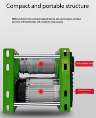 Quick-Lifting Electric Hoist 220V Wireless Remote Control Home Use Crane