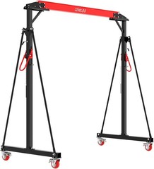 1 T Adjustable Gantry Crane, 2200-Lb. Capacity, 7.5Ft-12Ft. Lift&Locking Wheels