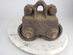 Antique Chisholm Moore Mfg 1 1/2 Ton Crane Beam Trolley No 120 Cleveland Ohio