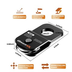 4.8T Heavy Duty Winch Snatch Block, 10,500 lbs Working Load, for Synthetic Ro…
