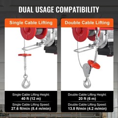Wire Rope Electric Hoist Crane Compact Home Winch Crane Hoist Lift PA200/300
