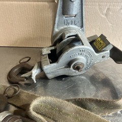 Chance Hoist 1 Ton Hot Stick Ratcheting Strap Hoist. ID 70. Missing Hand Wheel