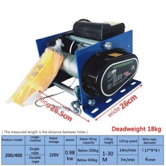 400-800kg 30m Hoist Electric Crane Seated Wire Controls Winch Miniature New Type