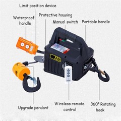 220v Remote control crane hoist wire rope electric hoist aluminum crane hoist-//