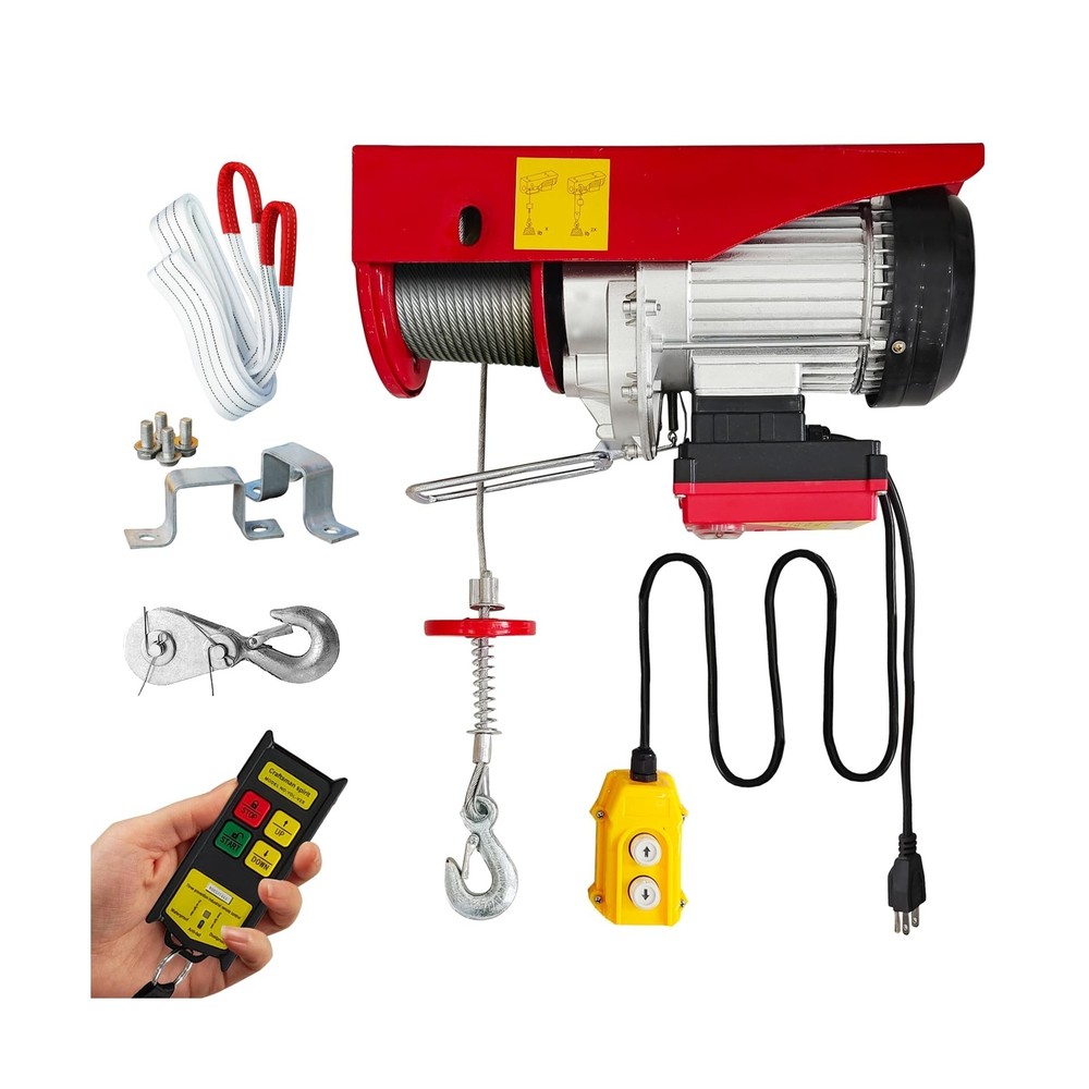 Electric Hoist 2 in 1,880lbs Electric Hoist Winch with 98ft Wireless Control&…