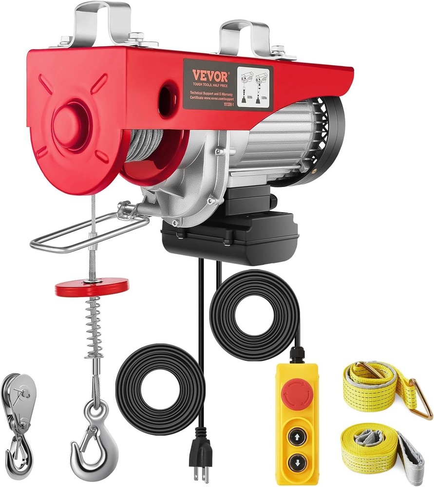 Electric Hoist 1760Lbs 14Ft 110V Wired Remote Heavy Duty Winch