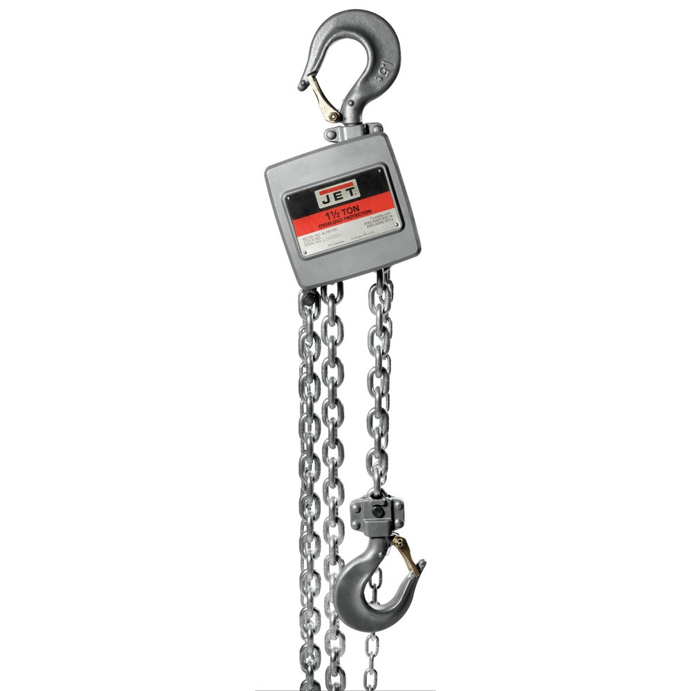 Jet JT9-133123 AL100-150-20 1-1/2-Ton Aluminum Hand Chain Hoist w/ 20′ Lift New