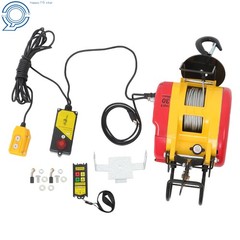 1100lbs/500kg 2in1 Electric Hoist Winch with Wire and Wireless Remote Control