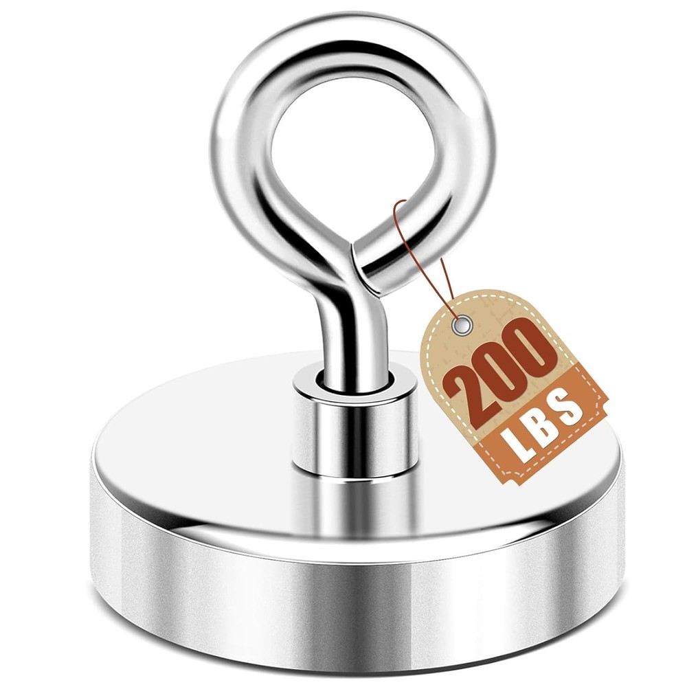 DIYMAG Neodymium Fishing Magnets, 200 lbs(90 44mm(1.75 inches), Single Hole