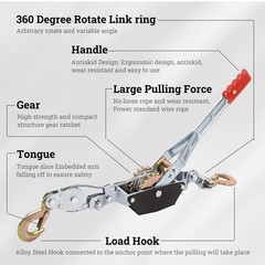 2 Ton Come Along Winch Dual Gear Power Puller
