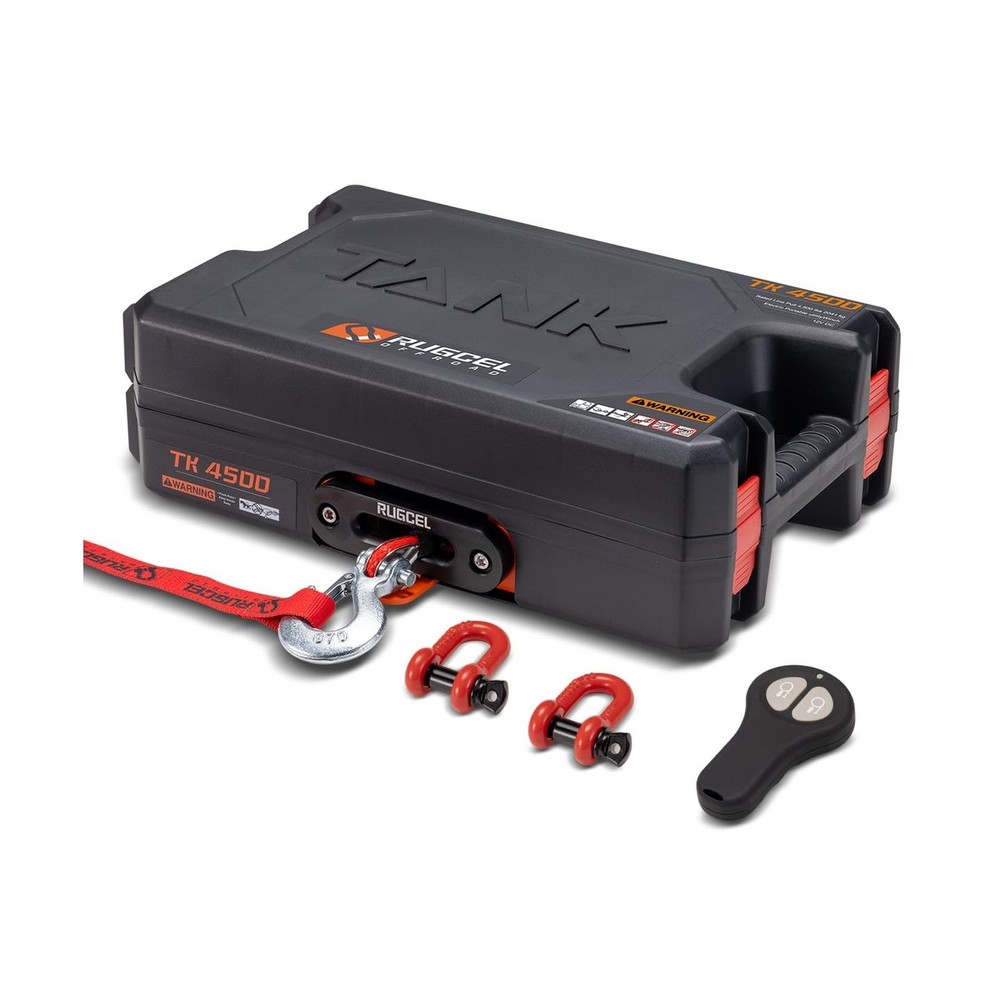 RUGCEL WINCH Portable Winch 12V DC Electric Utility winch,4500lb/2041kg Singl…