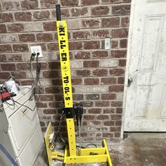 Killer Tools Yellow Hoist Crane with Chain Lift Heavy Duty Lifting Equipment