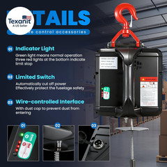 3 in 1 Electric Hoist Winch 1,100Lb Wireless Remote Control, Cable Remote Contro
