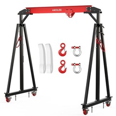 Portable Adjustable Gantry Crane 2200/4400 lbs Shop Hoist w/ Swivel Casters