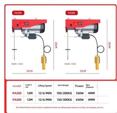 Wireless Remote Control 220V Compact Hoist for Domestic Use, 1-Tonne Capacity