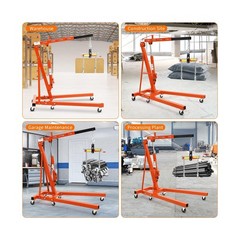 2 Ton Folding Hydraulic Engine Hoist with Load Leveler 4400 LBS Capacity Heav…